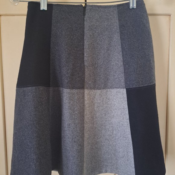 Eva Franco Anthropologie wool blend patchwork skirt Sz 0 - Picture 3 of 8